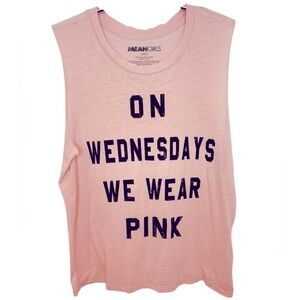 MEAN GIRLS “On Wednesdays We Wear Pink” Pink Sleeveless Top, Size Large